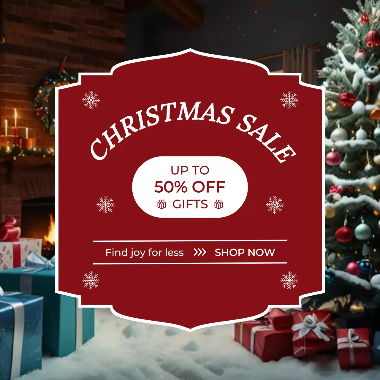 빨강 심플 할인 행사 홍보