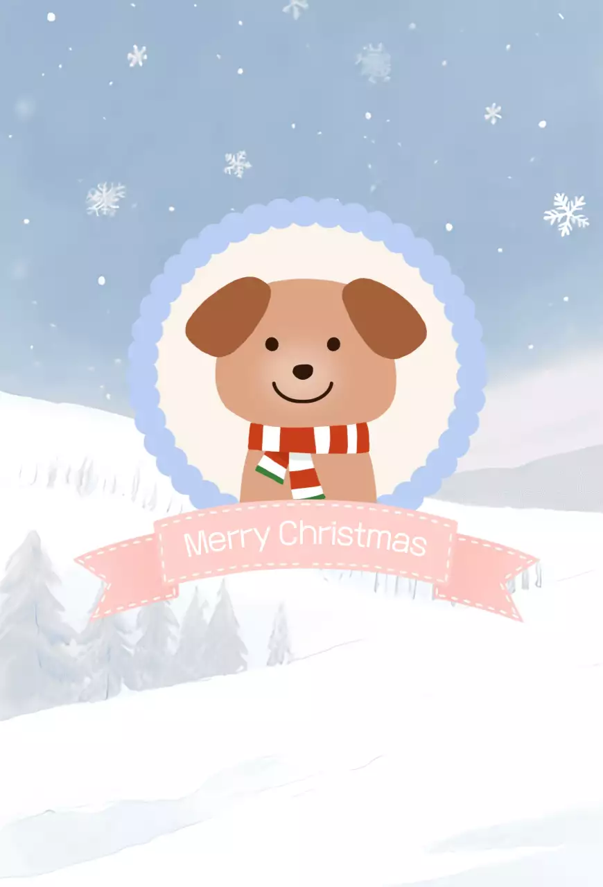 하늘색 아기자기한 크리스마스 기념 인사