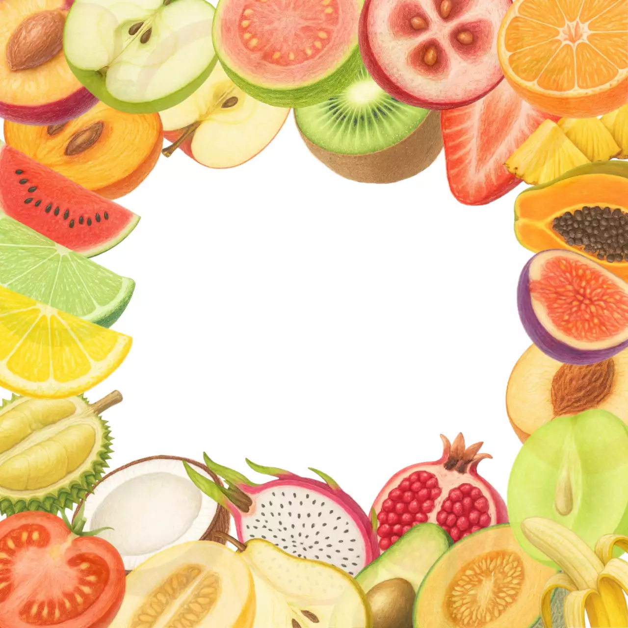 무지개빛 신기한 과일 속 이야기 포토프레임