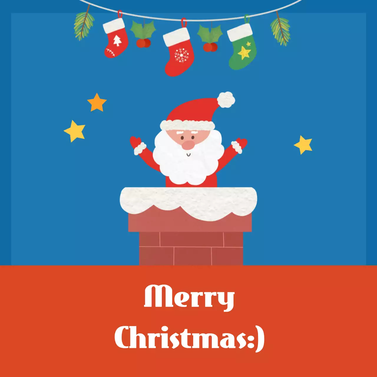 파랑 아기자기한 크리스마스 카드