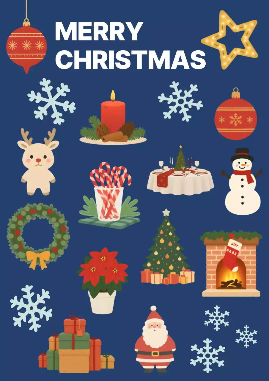 남색 크리스마스 꾸미기