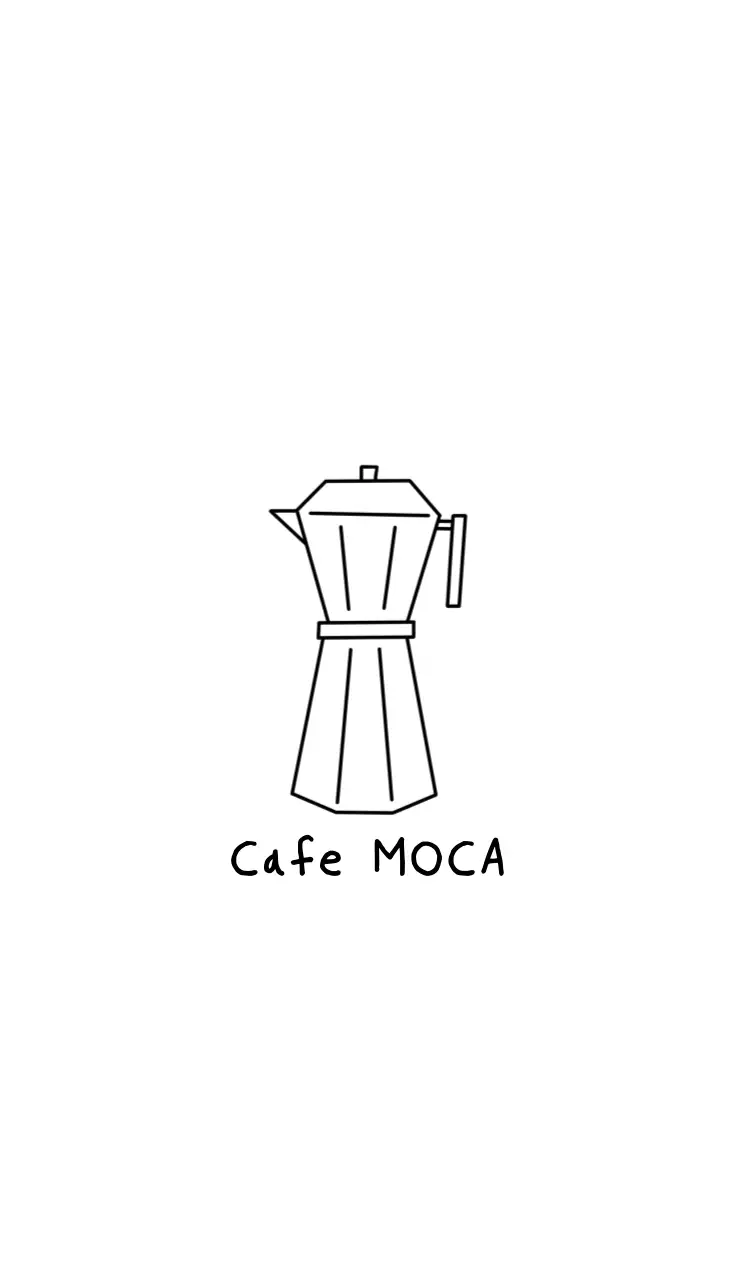 검정 심플 라인 로고 카페