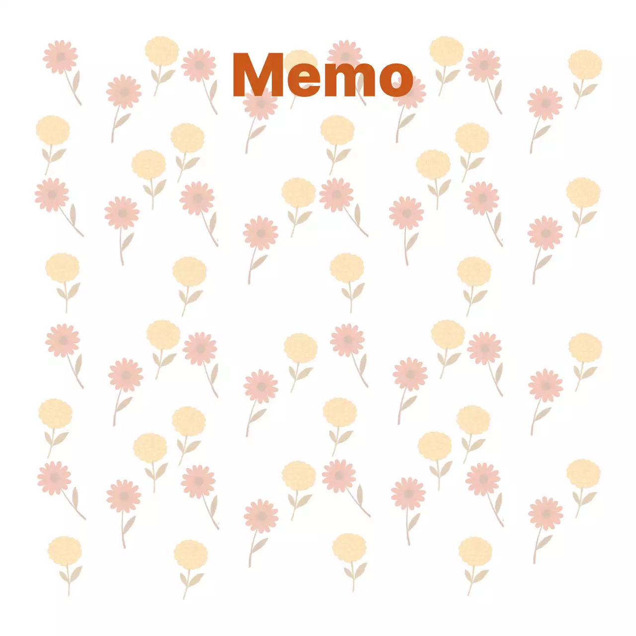 주황 심플 메모지 문구