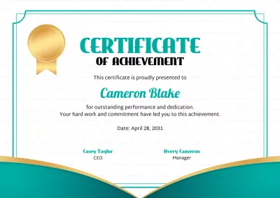 Teal Elegant Certificate of Achievement