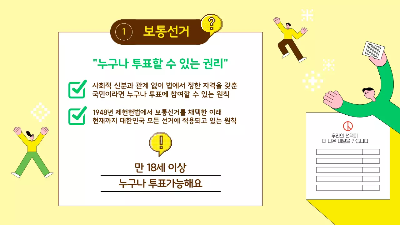 노랑 심플 선거 교육