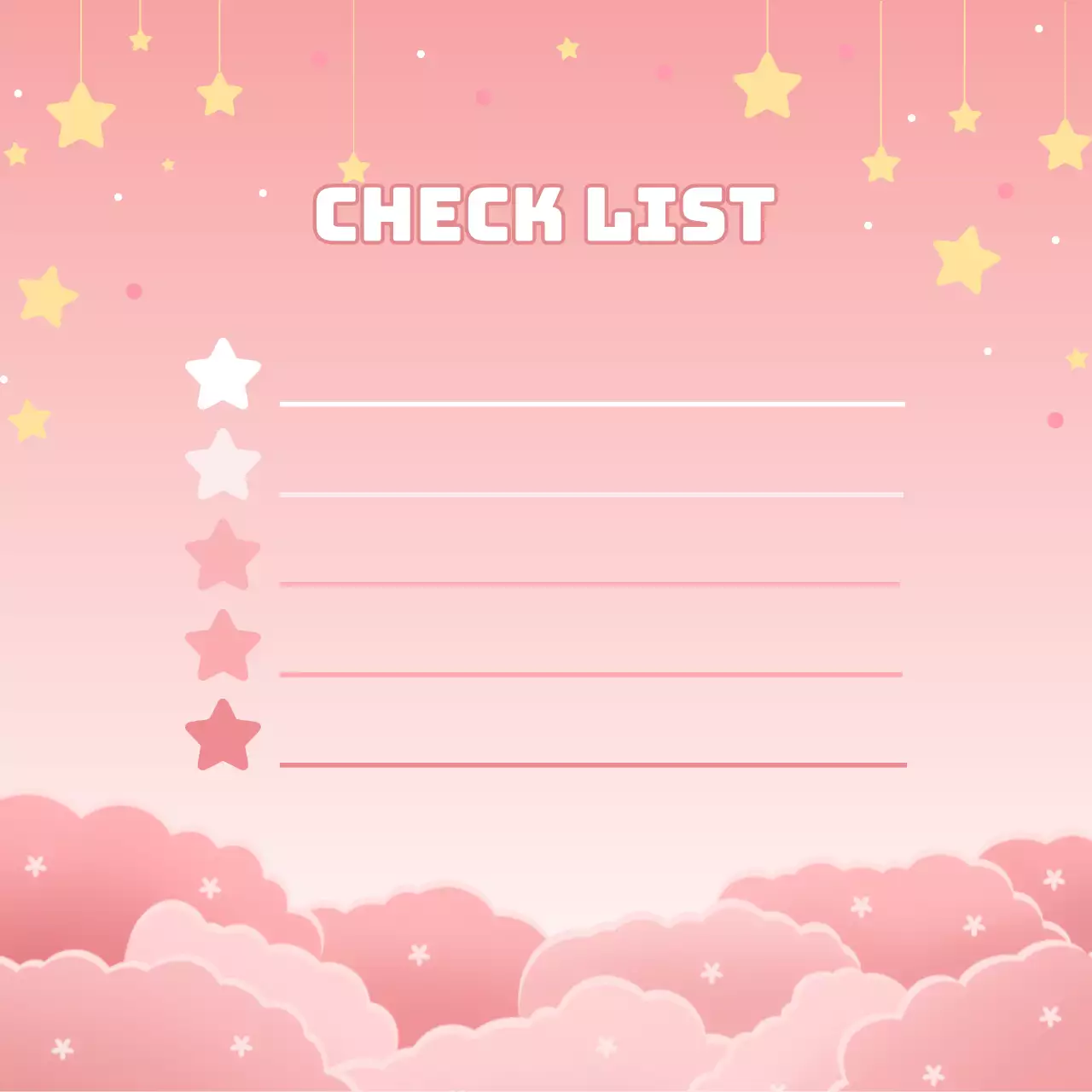 핑크 아기자기한 체크리스트 노트