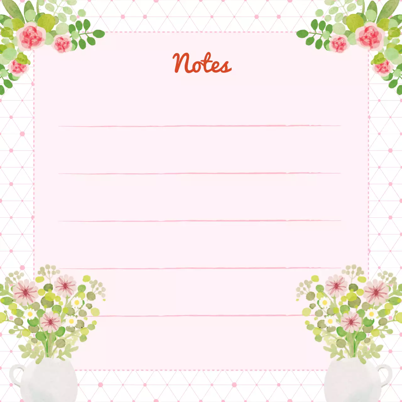 Perencana Catatan Bunga Merah Muda