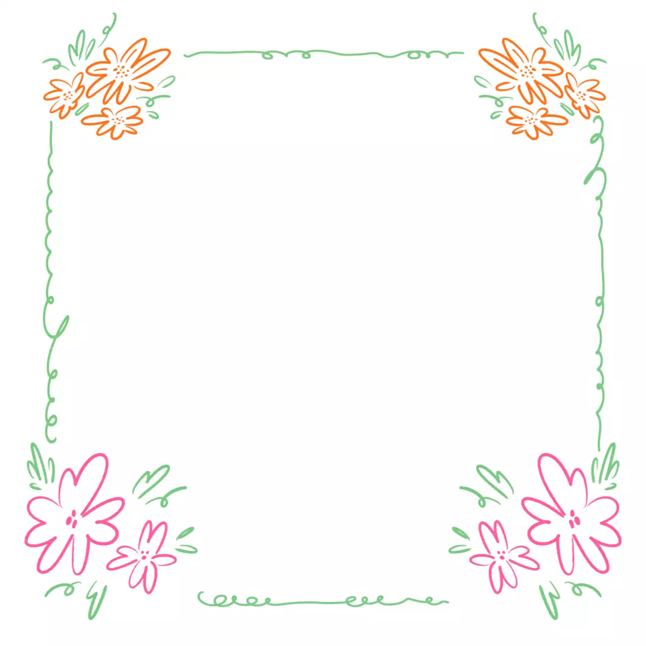 흰색 아기자기한 꽃 프레임