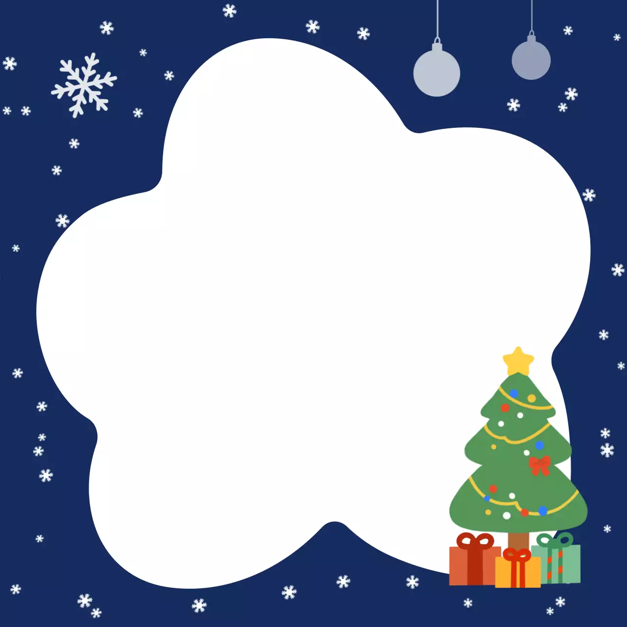 남색 심플 크리스마스 프레임