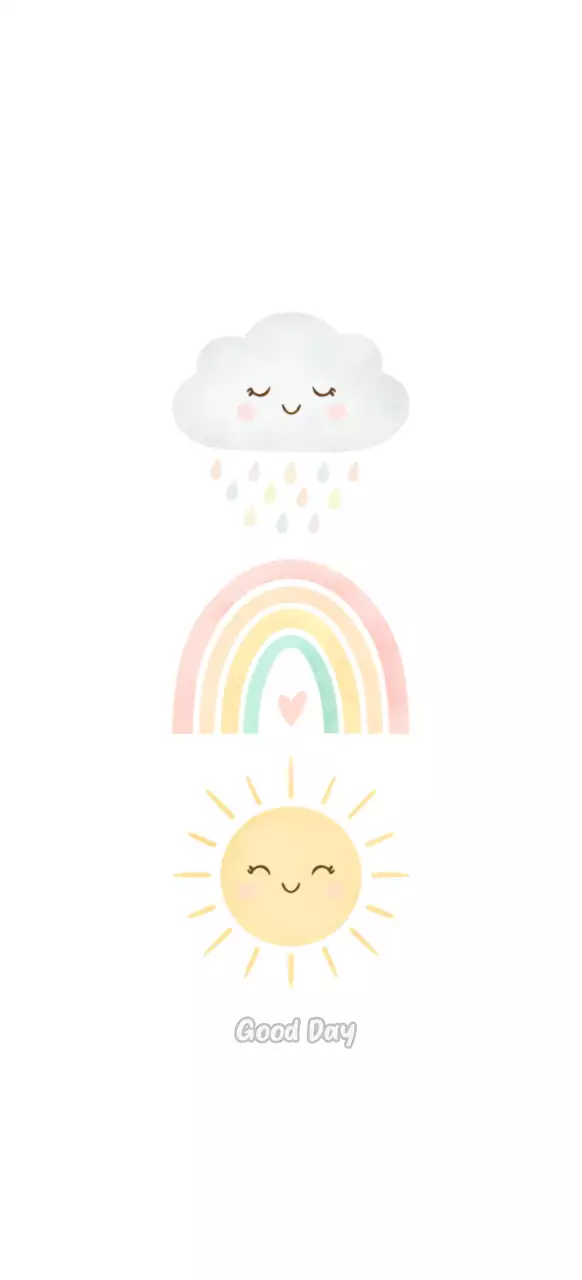 아기자기한 날씨 비 구름 무지개 화창한 하루 좋은 날 Good Day 오버 더 레인보우 Over the rainbow