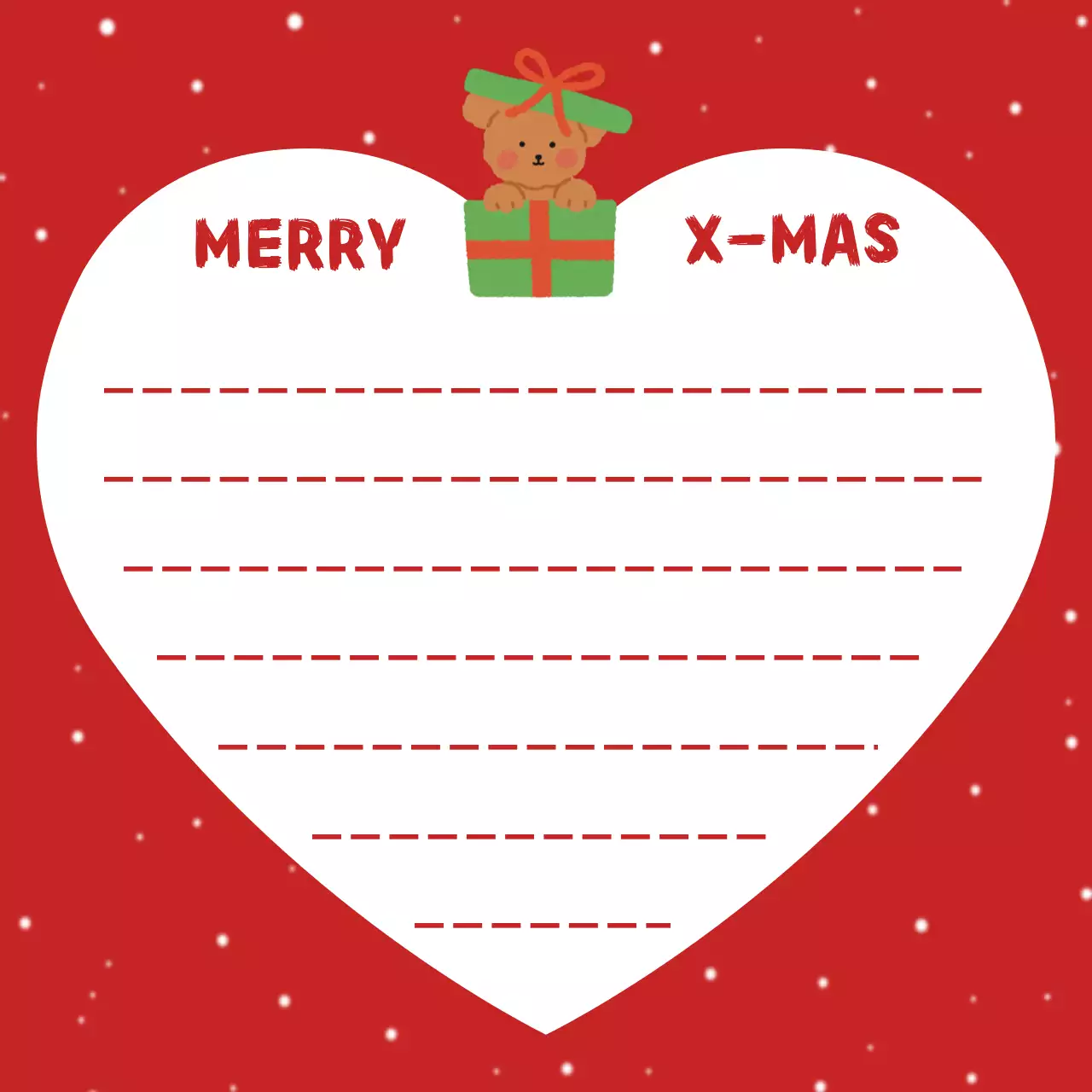 빨강 아기자기한 크리스마스 카드