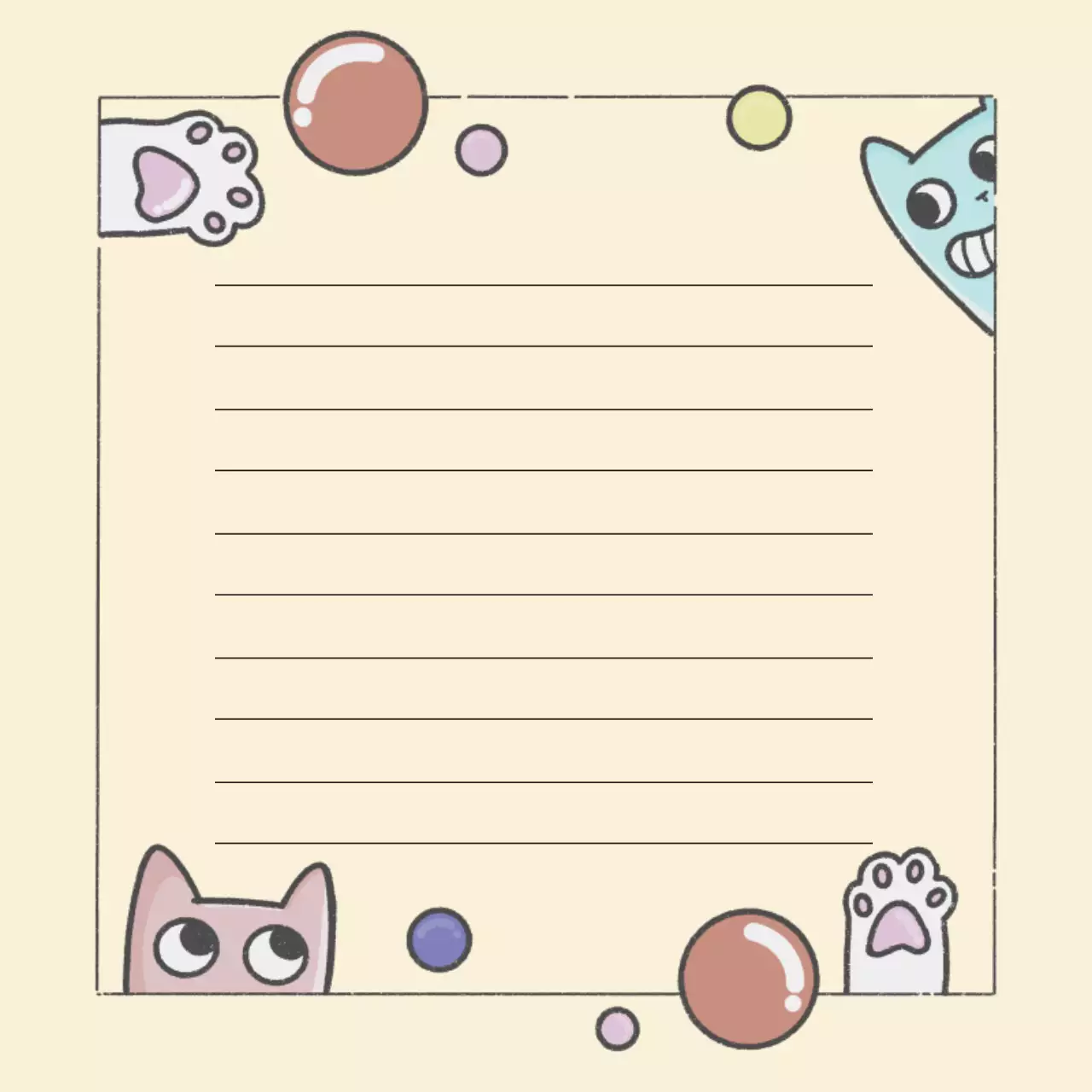 베이지 아기자기한 메모지 문구