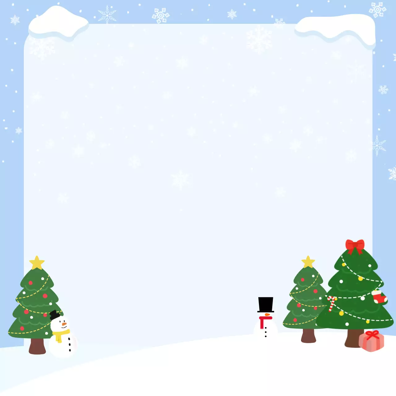 하늘색 아기자기한 크리스마스 포토프레임