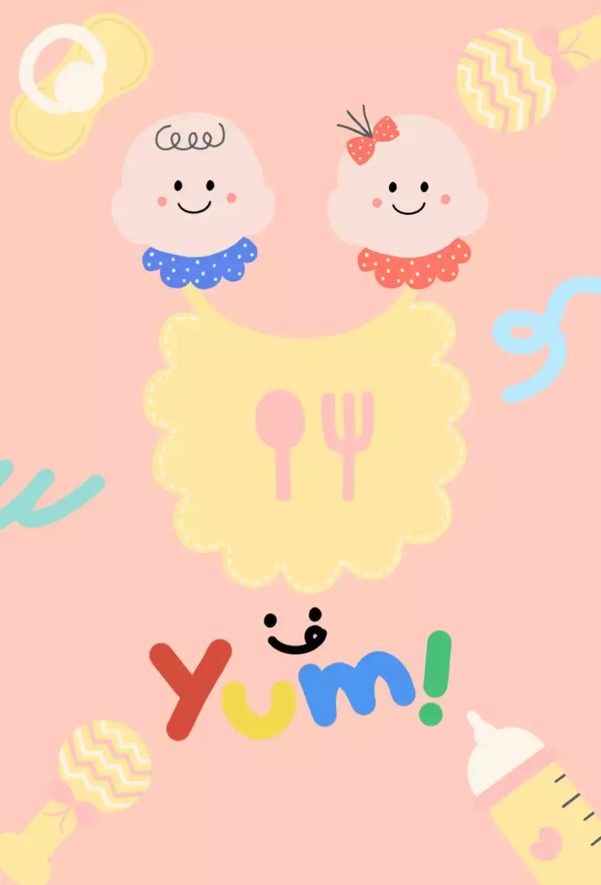 분홍색의 심플한 베이비 푸드