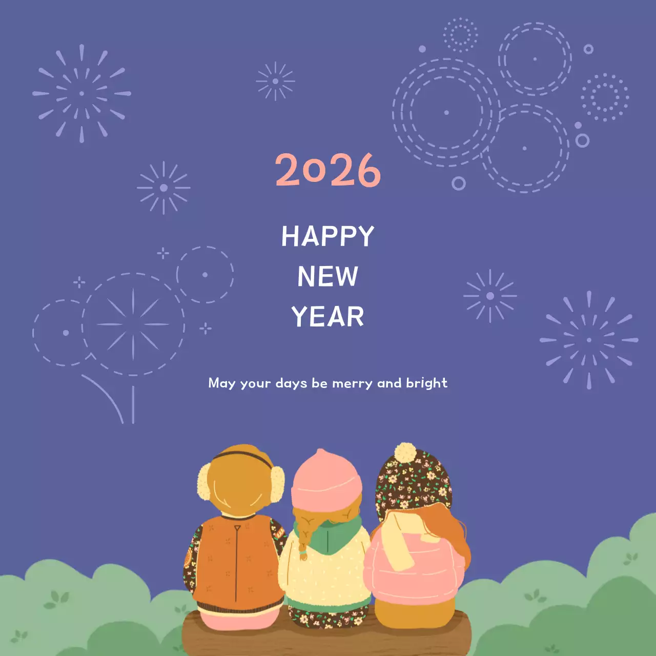 Purple Baby New Year's Greetings