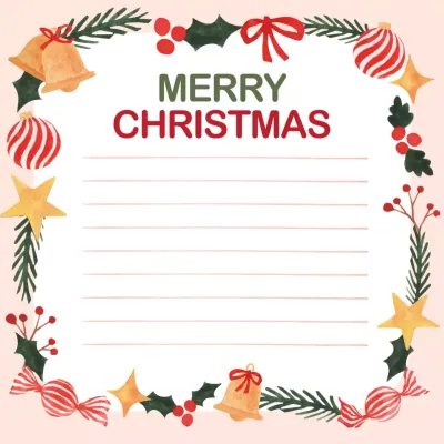 빈티지 수채화 스타일 크리스마스 테두리 디자인