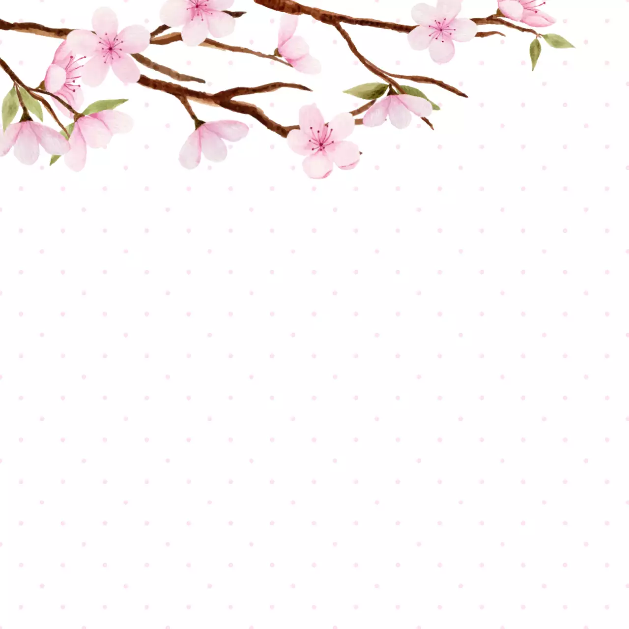 Bingkai Bunga Sakura Cat Air Merah Muda