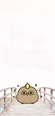 brown cartoon bird sticker