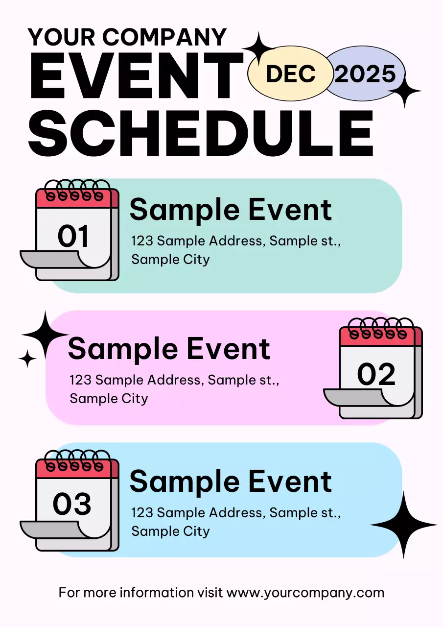 민트 모던 일정 안내 이벤트 Colorful Pastel Bold Event Schedule