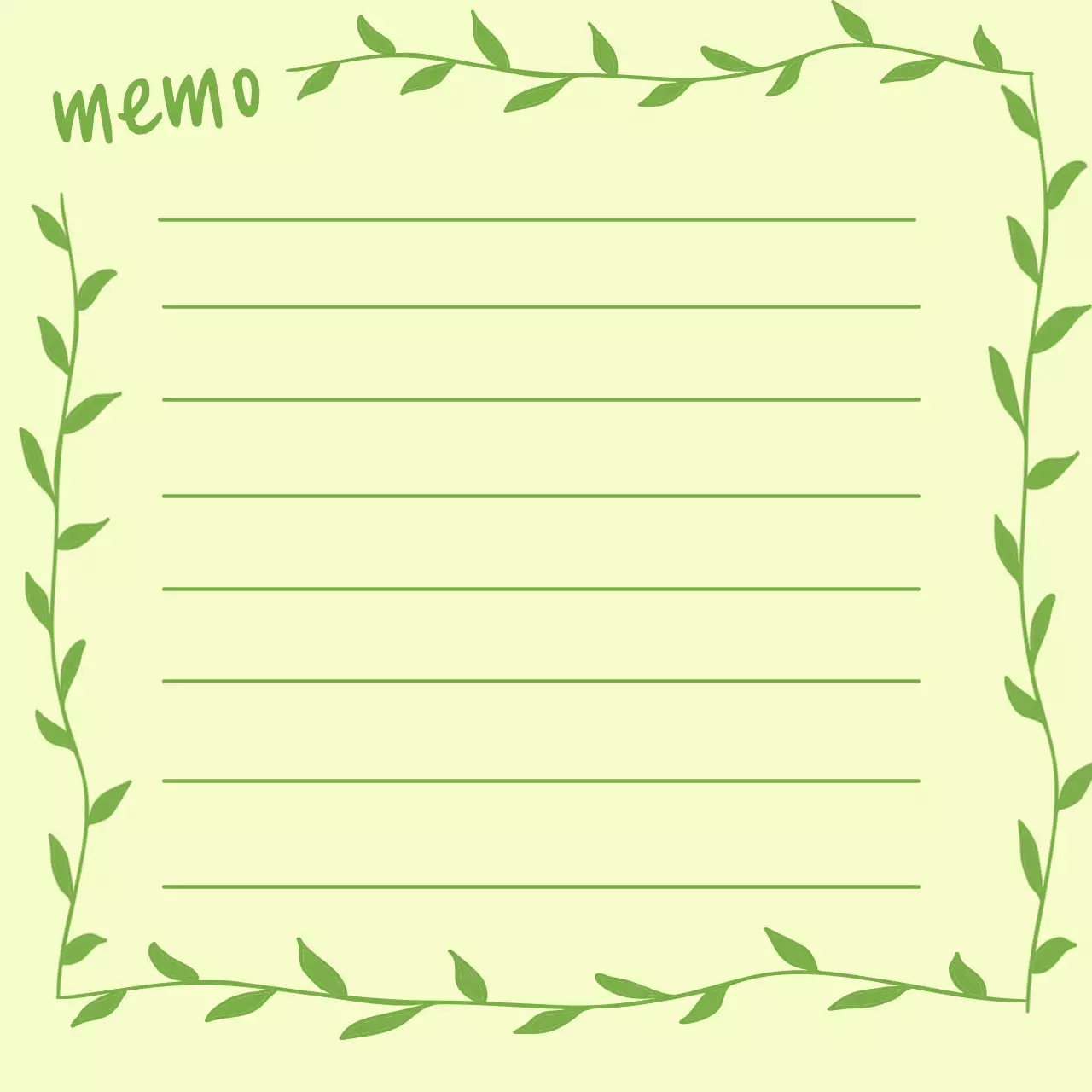 연두 자연의 심플하고 귀여운 메모지 문구