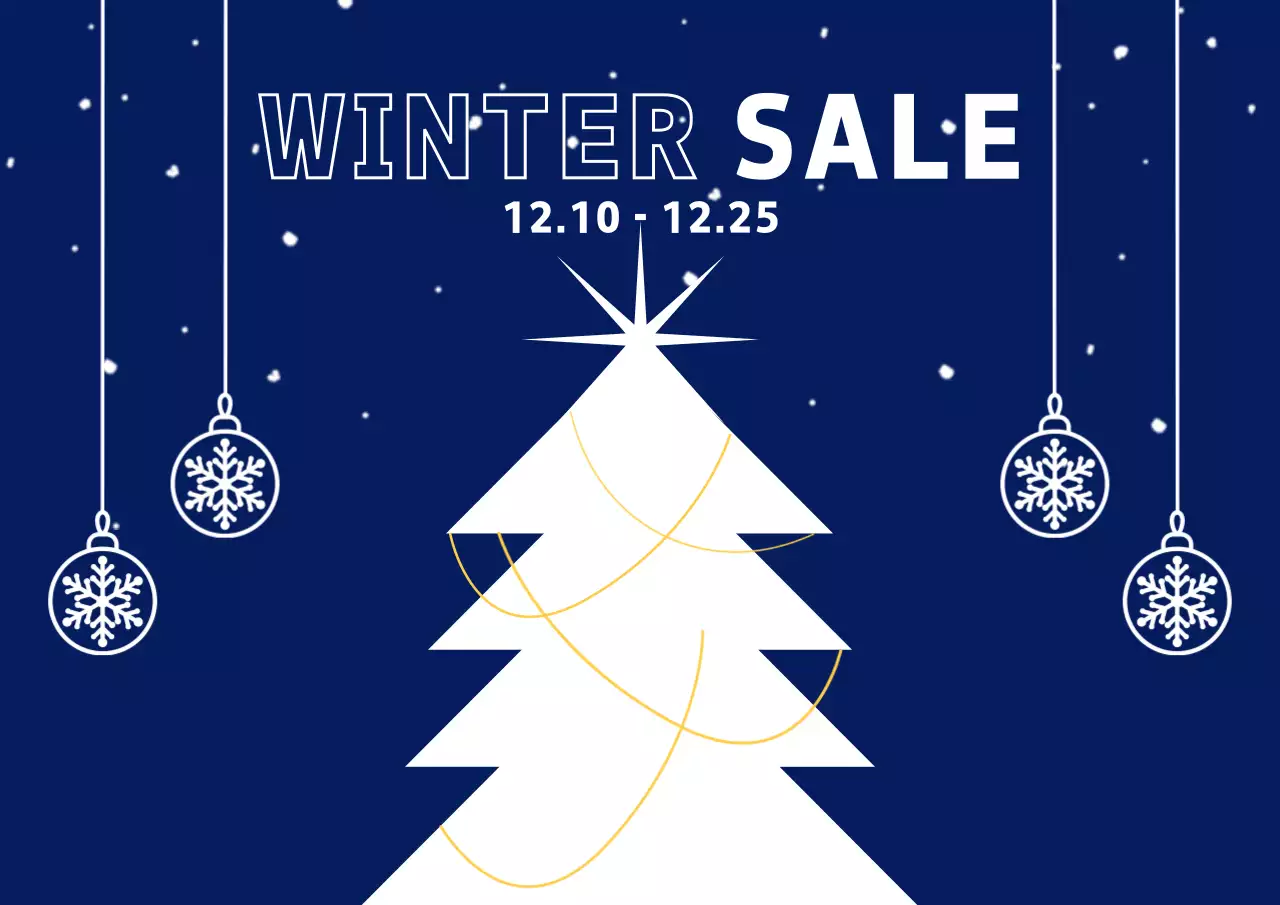 navy modern winter sale promotion