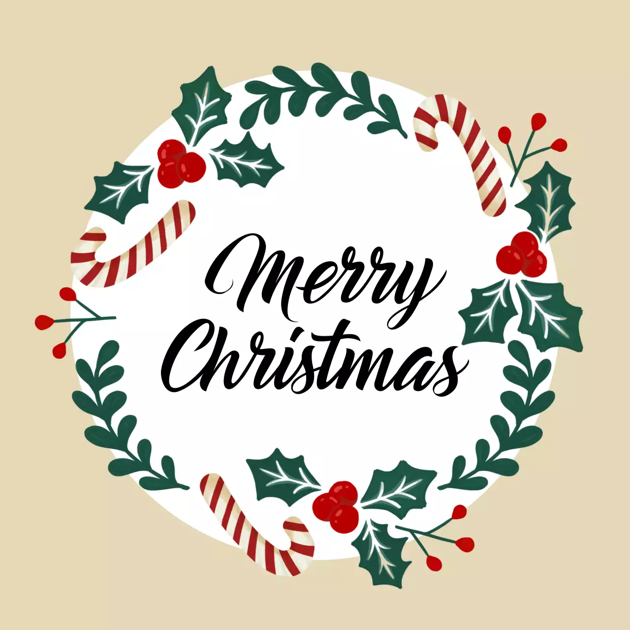 베이지 빈티지 크리스마스 카드