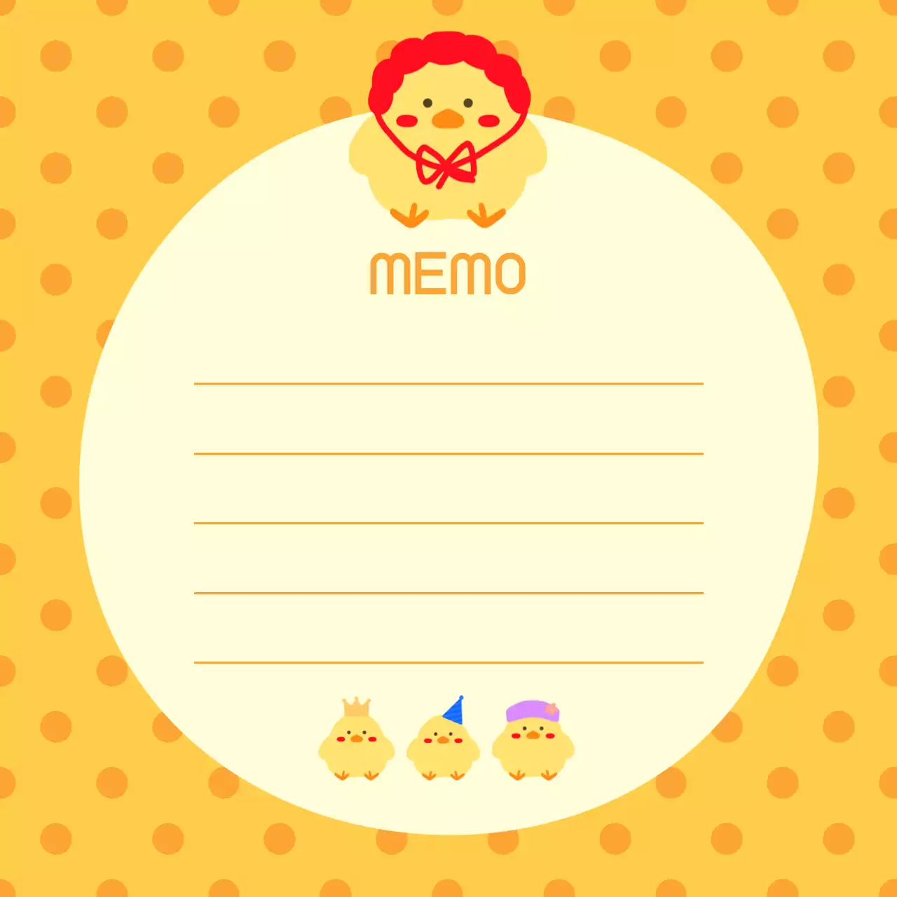 주황 아기자기한 병아리 노트