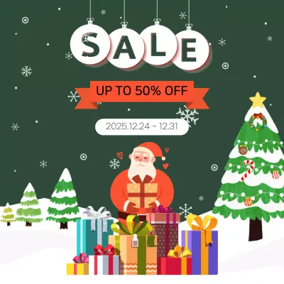 초록 아기자기한 크리스마스 세일