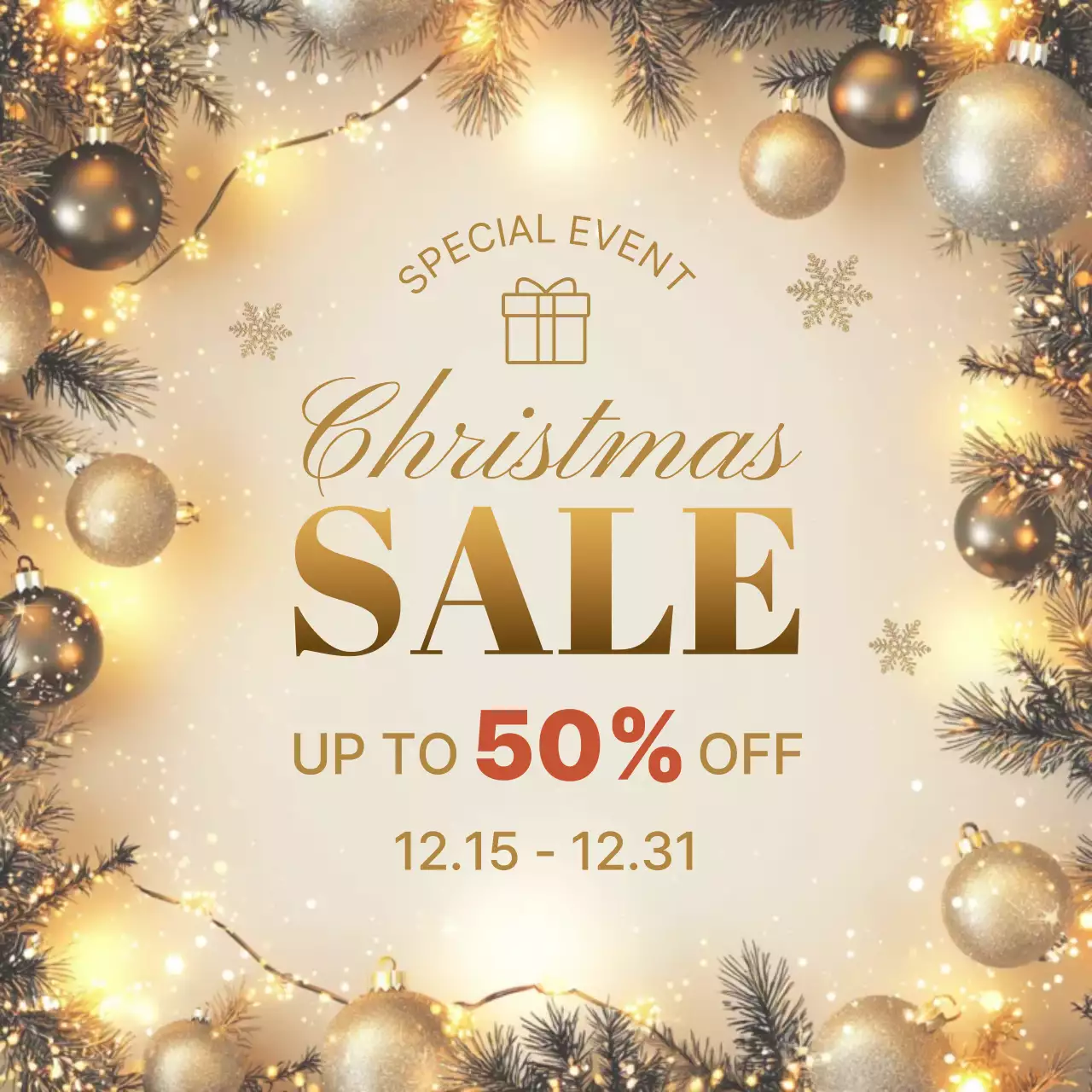 골드 클래식 크리스마스 할인 행사