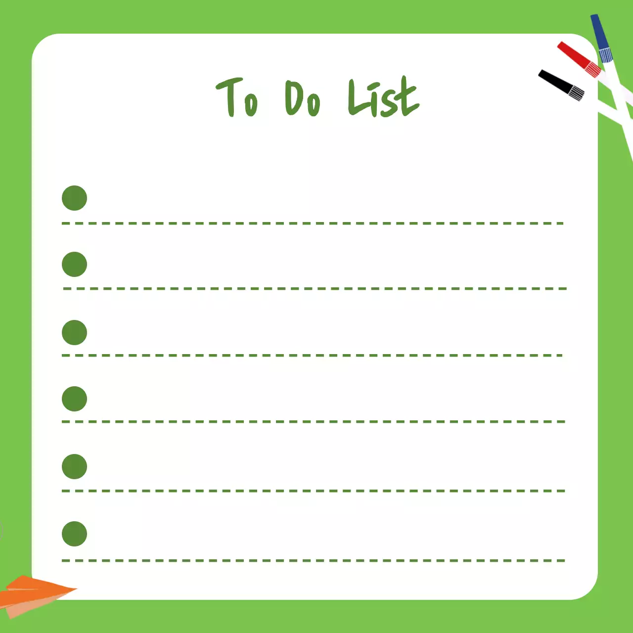 초록 심플한 오늘의 할일 메모지 문구