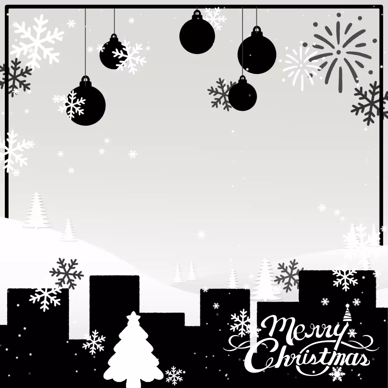 흑백 심플 크리스마스 프레임