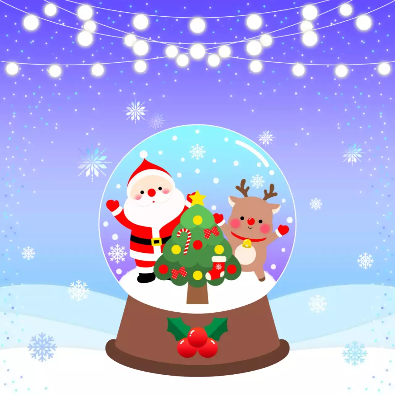 반짝반짝 크리스마스 스노우볼 카드