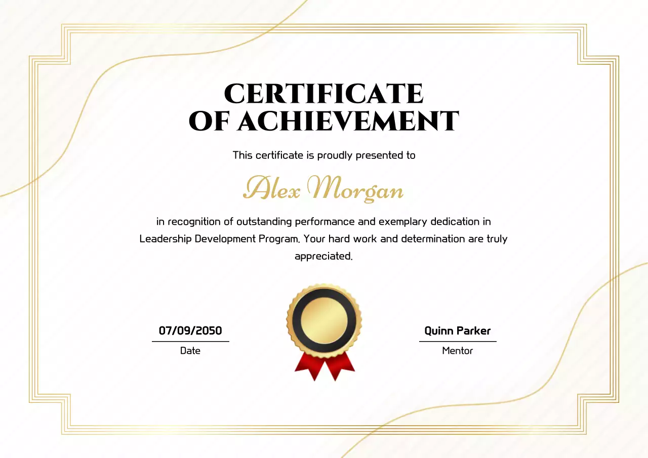 Beige Classic Certificate of Achievement