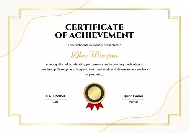 Beige Classic Certificate of Achievement