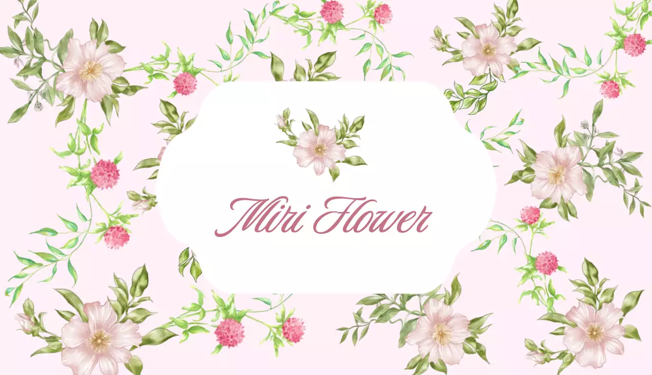 pink floral flower florist business card