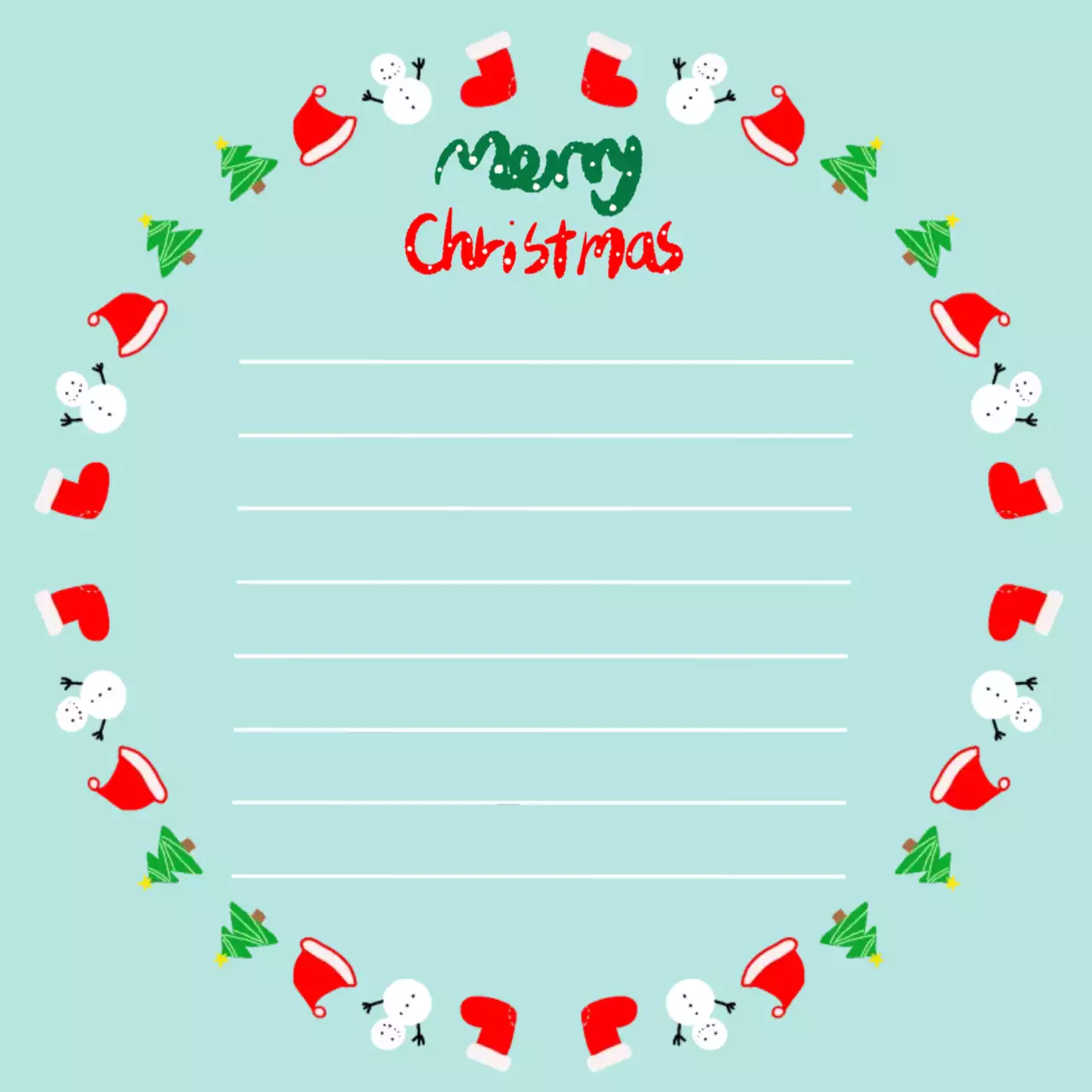 초록색 아기자기한 크리스마스 노트