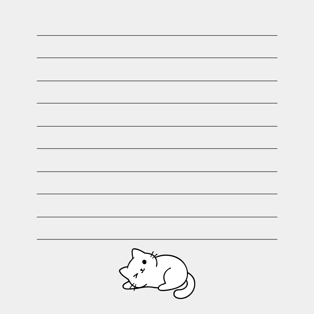 흰색 심플 고양이 메모지