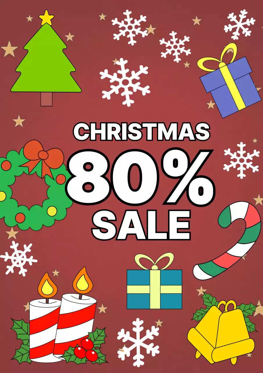 빨간색 아기자기한 크리스마스 프로모션