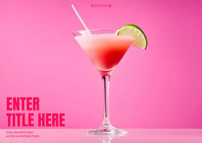 pink trendy cocktail advertisement