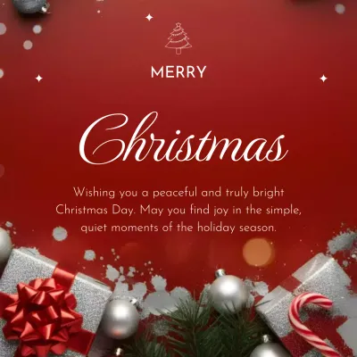 빨강 심플 크리스마스 엽서