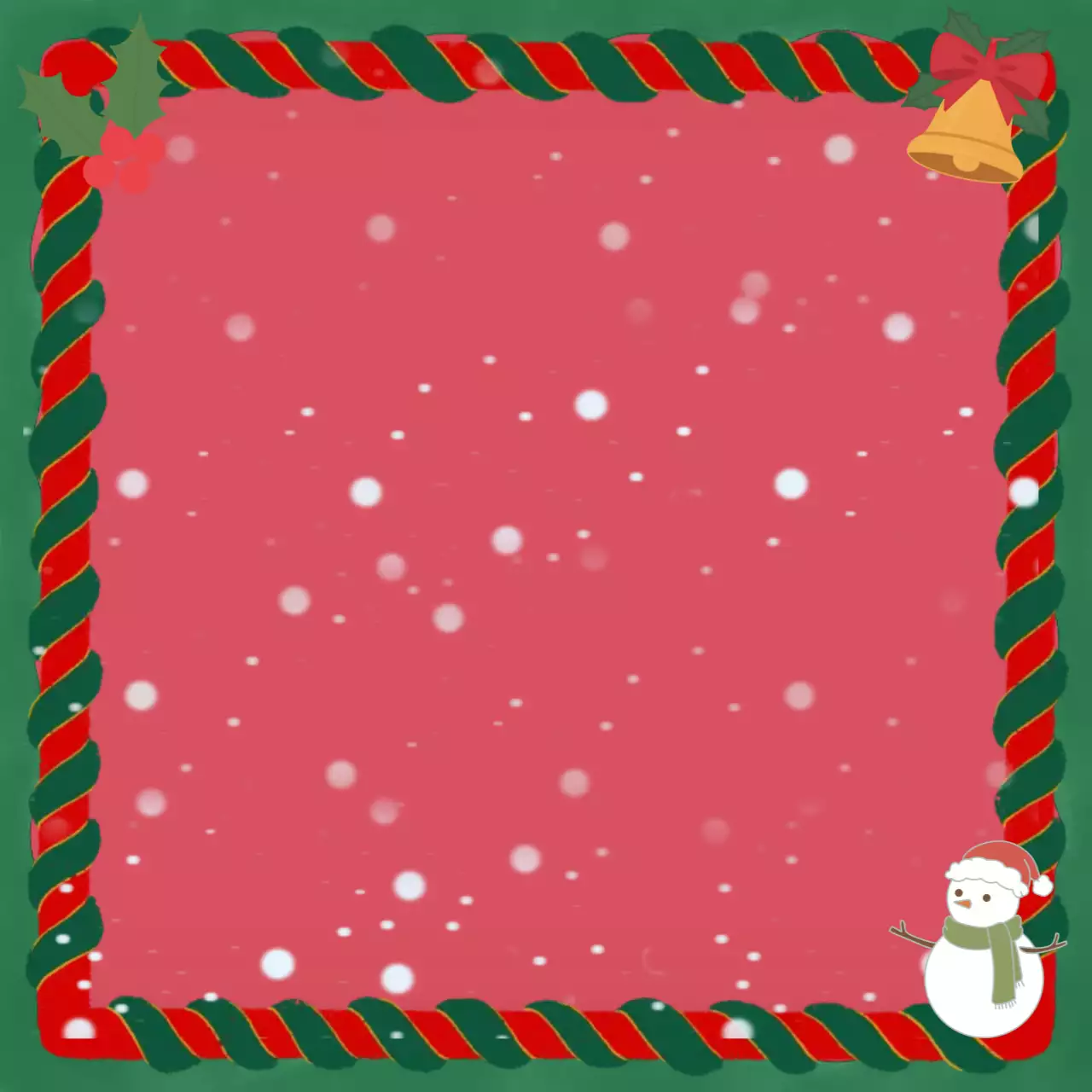 빨간색 아기자기한 크리스마스 프레임