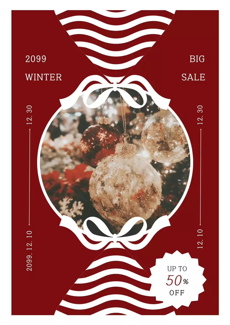 red vintage holiday promotion