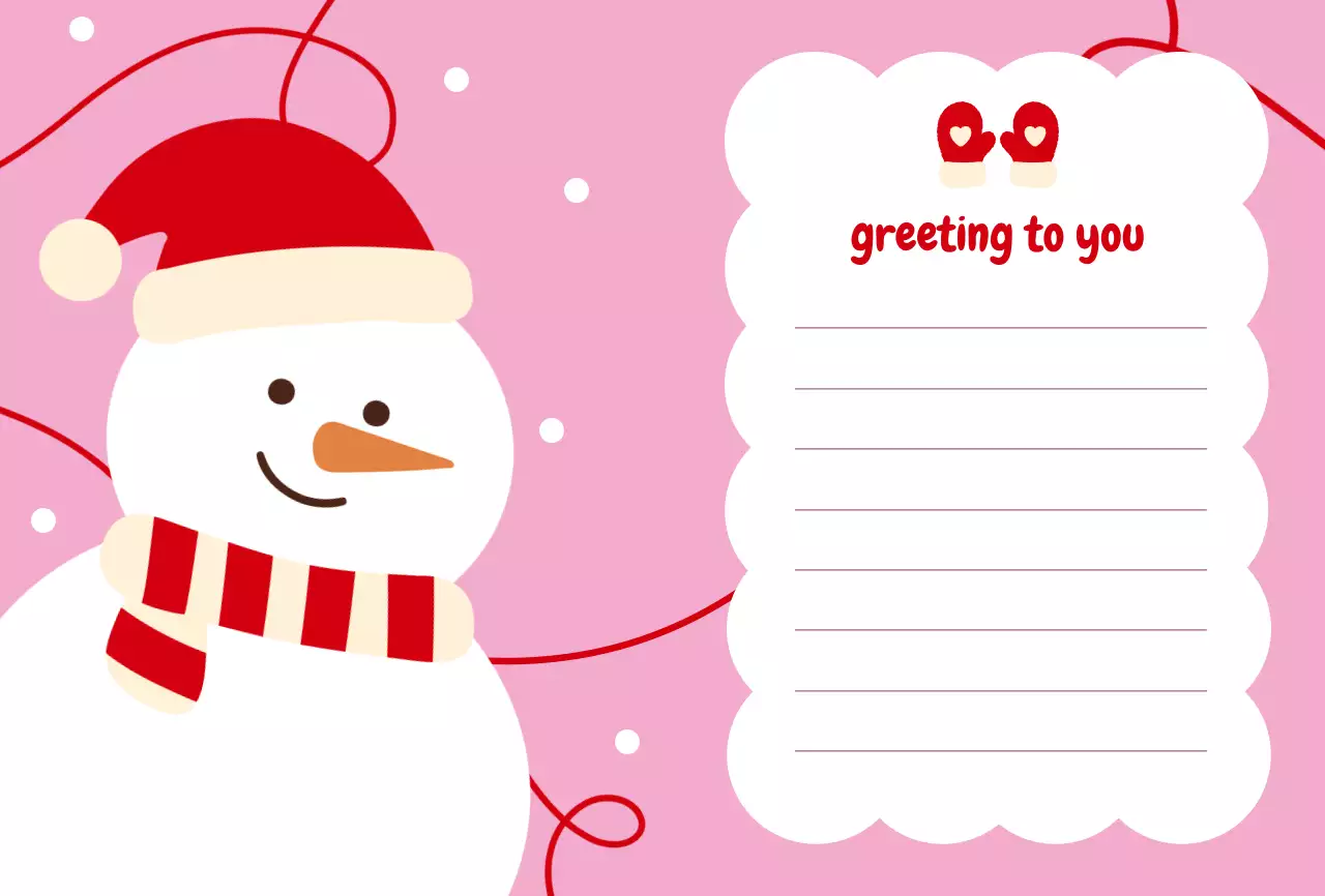 핑크 아기자기한 크리스마스 카드