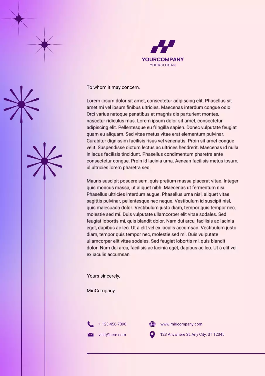 Gradient New Year Eve Celebration Letterhead Poster