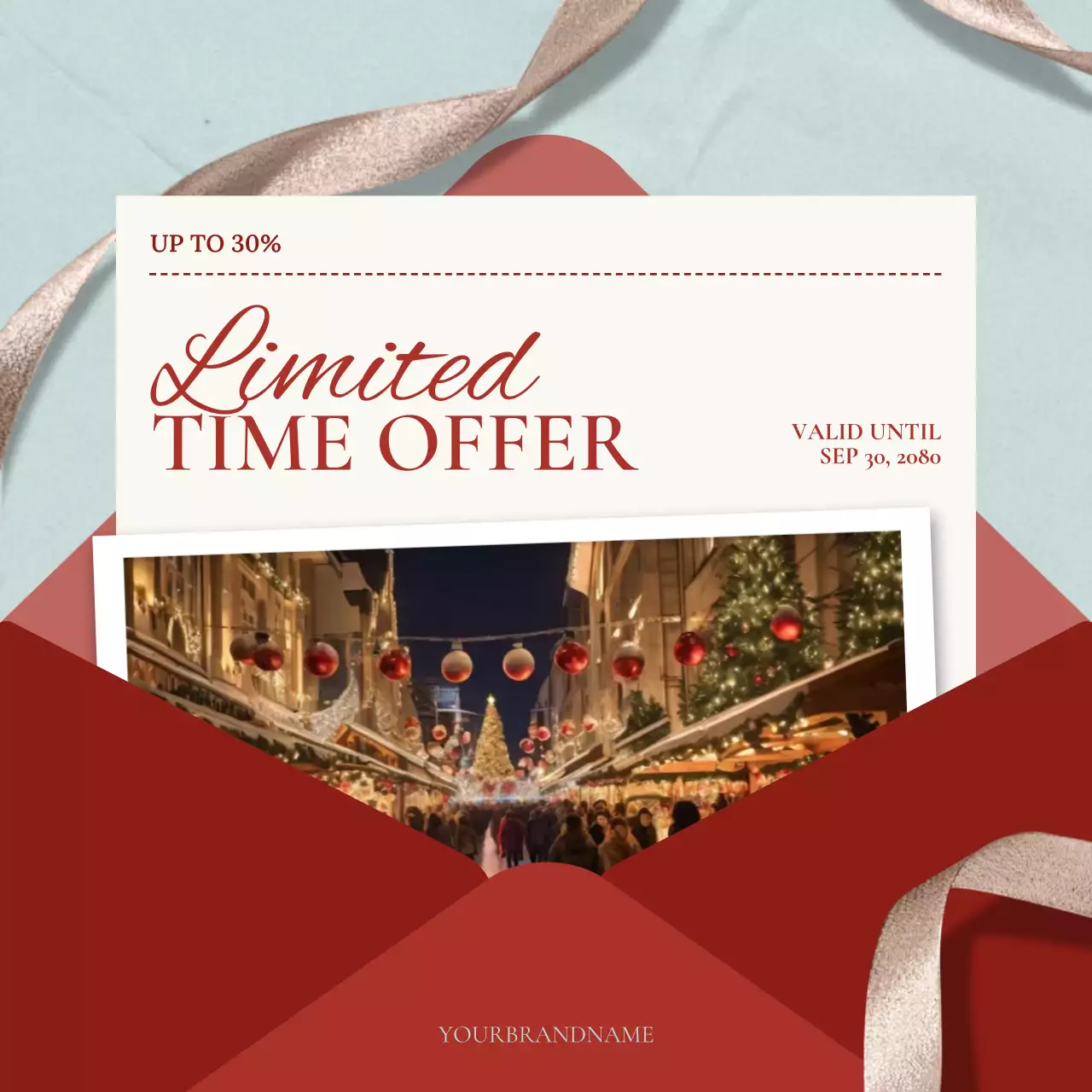 Red Festive Christmas Holiday Sale Instagram Post