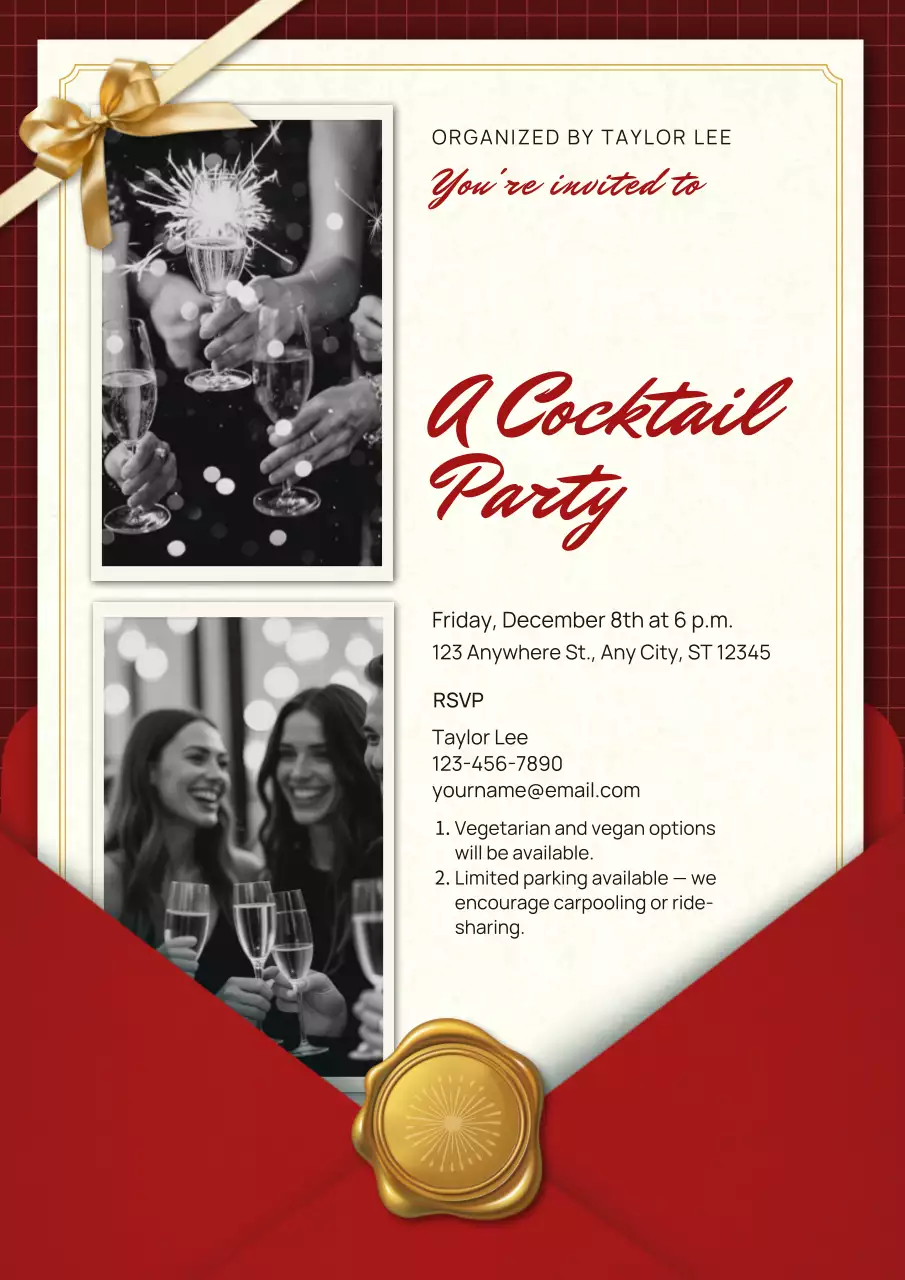 Christmas Cocktail Party Invitation Web Poster