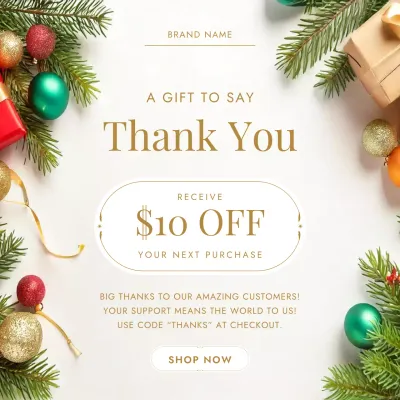 Gold Elegant Holiday Promotion for Social Media