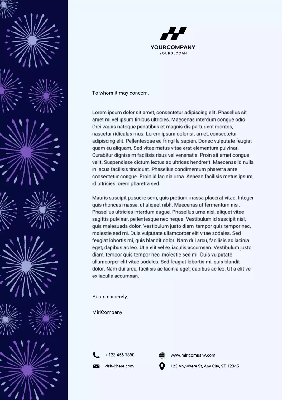 Flat New Year Eve Celebration Letterhead Poster