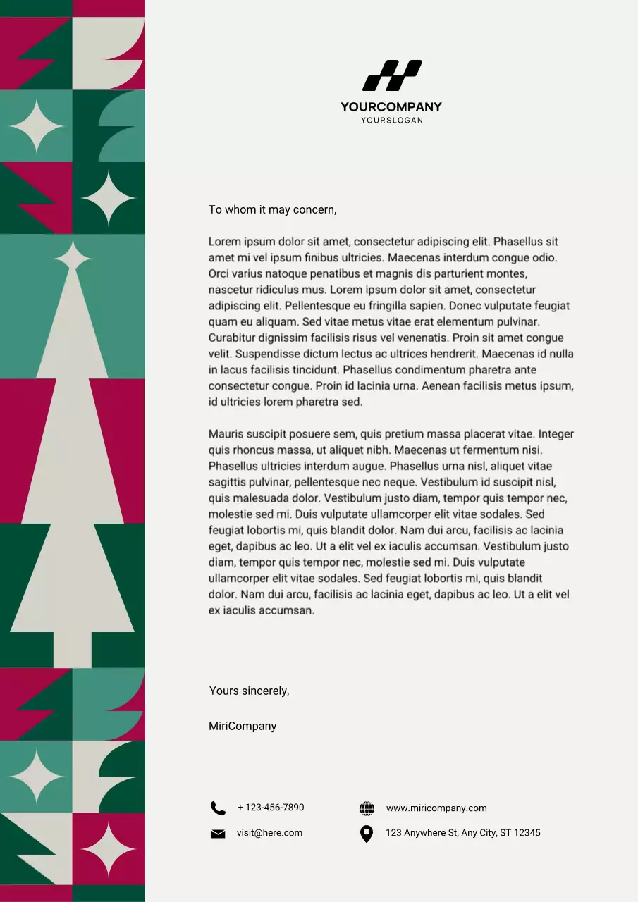 Bold Geometric Christmas Letterhead Poster