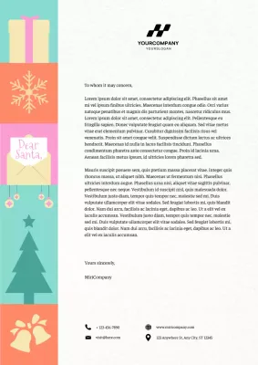 Flat Pastel Christmas Letterhead Poster